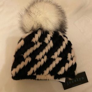 JOCELYN FAUX FUR POM BEANIE